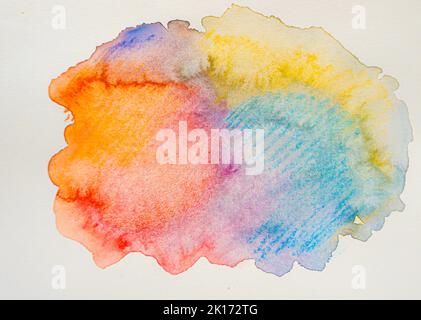 Abstract colorful watercolor on white background, Colorful watercolor splashing on the paper, Abstract painted illustration design decoration backgrou Banque D'Images