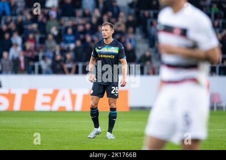 Herning, Danemark. 15th septembre 2022. Stefan Radu (26) du Latium vu lors du match de l'UEFA Europa League entre le FC Midtjylland et le Latium à l'aréna de HME à Herning. (Crédit photo : Gonzales photo/Alamy Live News Banque D'Images