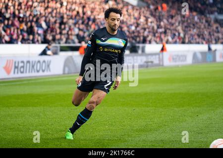 Herning, Danemark. 15th septembre 2022. Felipe Anderson (7) du Latium vu lors du match de l'UEFA Europa League entre le FC Midtjylland et le Latium à l'arène MCH à Herning. (Crédit photo : Gonzales photo/Alamy Live News Banque D'Images