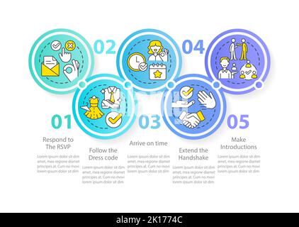 Modèle d'infographie sur les règles d'étiquette des événements professionnels traditionnels Illustration de Vecteur