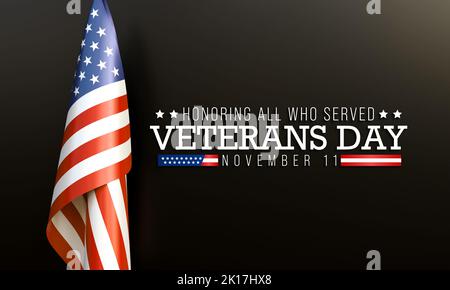 Veterans day is observed every year on November 11, for honoring military veterans who have served in the United States Armed Forces. 3D Rendering Stock Photo