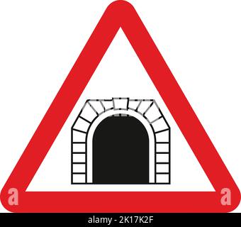 Tunnel devant, le code de la route, les panneaux donnant des ordres, les panneaux avec des cercles rouges sont pour la plupart prohibitifs. Les plaques situées sous les affiches permettent de qualifier leur mess Illustration de Vecteur