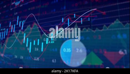 Image du traitement des données sur fond bleu Banque D'Images