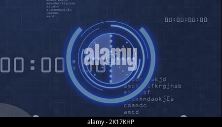 Illustration de l'acquisition de l'oscilloscope et des icônes sur le traitement des données Banque D'Images