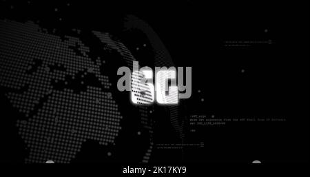 Image de 6g et traitement des données dans le monde entier Banque D'Images