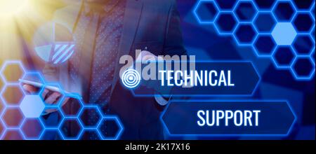 Texte montrant inspiration assistance technique Services de réparation et de conseil aux utilisateurs de leurs produits. Concept signification Services de réparation et de conseil aux utilisateurs Banque D'Images
