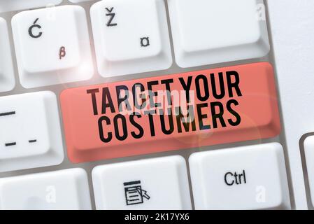 Légende conceptuelle cibler vos clients. Gamme et intérêt spécifiques aux idées commerciales utilisateurs et acheteurs potentiels Banque D'Images