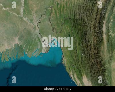 Chittagong, division du Bangladesh. Carte satellite basse résolution Banque D'Images
