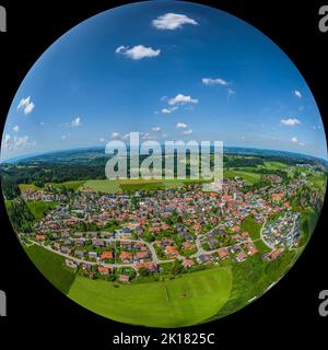 Scheidegg dans l'ouest de l'Allgaeu par le dessus Banque D'Images