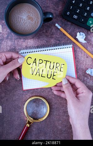 Texte indiquant la valeur de la capture d'inspiration. Concept signification relation client satisfaire les besoins renforcement de la marque fidélisation Banque D'Images