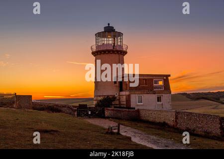 Phare Belle tout, Beachy Head, Eastbourne, East Sussex. Banque D'Images