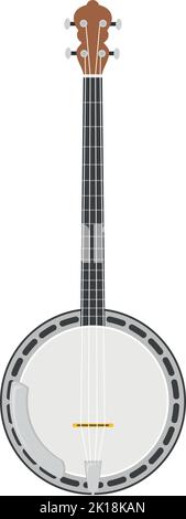 Illustration vectorielle d'un banjo de style dessin animé isolé sur fond blanc Illustration de Vecteur