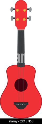 Illustration vectorielle d'un ukulele de style dessin animé isolé sur fond blanc Illustration de Vecteur