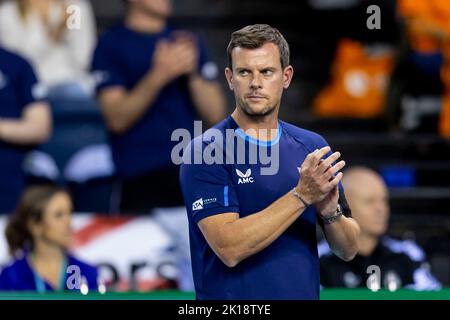 Emirates Arena, Glasgow, Royaume-Uni. 16th septembre 2022. Davis Cup tennis, Grande-Bretagne contre pays-Bas: Daniel Evans contre Tallon Griekspoor. Crédit : action plus Sports/Alamy Live News Banque D'Images