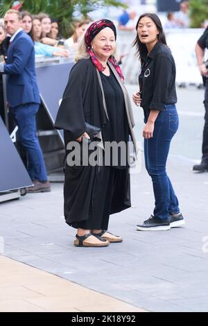 Donostia / San Sebastian. Espagne. 20220916, Hanna Schygulla arrive à l'hôtel Maria Cristina pendant 70th le Festival International du film de Saint-Sébastien sur 16 septembre 2022 à Donostia / Saint-Sébastien, Espagne Banque D'Images