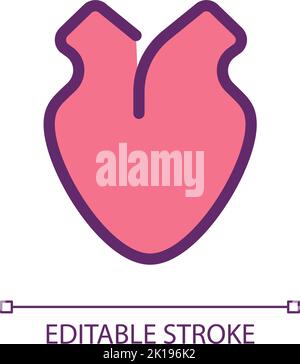 Icône de l'interface utilisateur couleur RVB Perfect pixel Heart Illustration de Vecteur