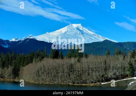 Mount Baker en hiver. Banque D'Images