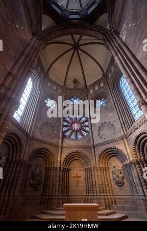 Abside of West chœur, Cathédrale St Pierre, Wormser Dom, Worms, Rhénanie-Palatinat, Allemagne Banque D'Images