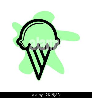 Icône de crème glacée isolée sur fond blanc. Icône crème glacée dans un style tendance pour le site Web et l'application mobile. Glace vecteur icône moderne et simpl Banque D'Images