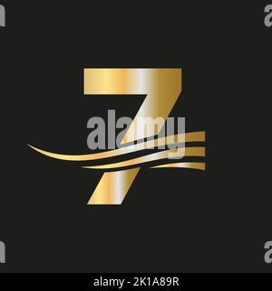 Modern Letter 7, 7 logo Monogramme logotype Vector Template combiné avec luxe, mode Business et identité d'entreprise Illustration de Vecteur