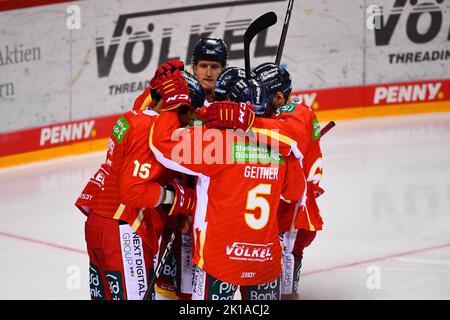 DÜSSELDORF, ALLEMAGNE - 16 SEPTEMBRE 2022 : match de hockey DEL Düsseldorfer EG - ERC Ingolstadt Banque D'Images