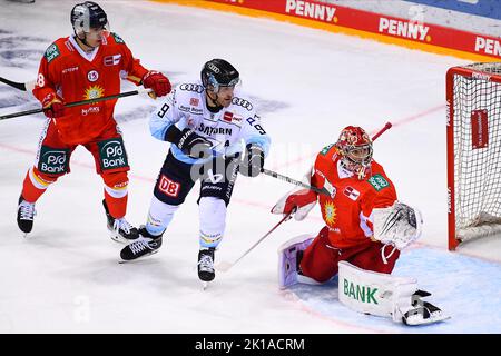 DÜSSELDORF, ALLEMAGNE - 16 SEPTEMBRE 2022 : match de hockey DEL Düsseldorfer EG - ERC Ingolstadt Banque D'Images