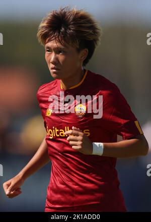 Vinovo, Italie, 16th septembre 2022. Moeka Minami d'AS Roma pendant le match de la série A Femminile au centre d'entraînement de Juventus, à Turin. Crédit photo à lire: Jonathan Moscrop / Sportimage crédit: Sportimage / Alay Live News Banque D'Images