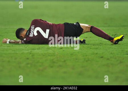 Dylan Bronn joueur de Salernitana, pendant le match de la série italienne Une ligue entre Salernitana vs Lecce résultat final, Salernitana 1, Lecce 2, match joué au stade Arechi. Crédit: Vincenzo Izzo/Alamy Live News Banque D'Images