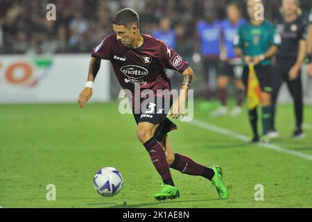 Naples, Italie. 16th septembre 2022. Domagoj Bradarique joueur de Salernitana, pendant le match de la série italienne Une ligue entre Salernitana vs Lecce résultat final, Salernitana 1, Lecce 2, match joué au stade Arechi. Naples, Italie, 16 septembre 2022. (Photo par Vincenzo Izzo/Sipa USA) crédit: SIPA USA/Alay Live News Banque D'Images