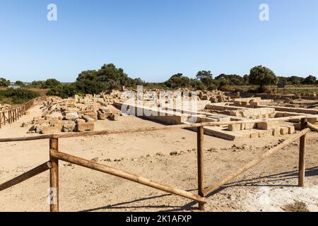 Vues panoramiques du Temple d'Hercules, (Tempio di Ercole) dans la province de Trapani, Marsala, Italie. Banque D'Images