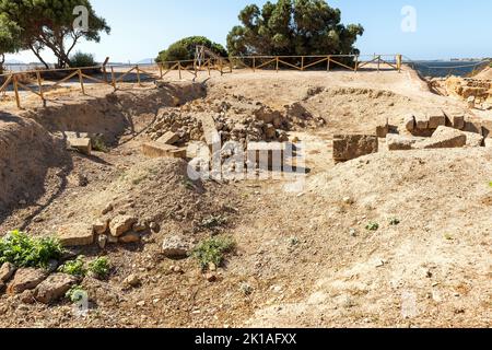 Vues panoramiques du Temple d'Hercules, (Tempio di Ercole) dans la province de Trapani, Marsala, Italie. Banque D'Images