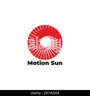 tourbillon mouvement rouge soleil géométrique logo vecteur Illustration de Vecteur
