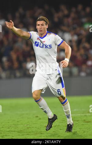 16 septembre 2022, Salerne, Italie: Federico Baschirotto de US Lecce gesticulates pendant la série Un match entre US Salerntana 1919 et US Lecce à Stadio Arechi (image de crédit: © Agostino Gemito/Pacific Press via ZUMA Press Wire) crédit: ZUMA Press, Inc./Alay Live News Banque D'Images