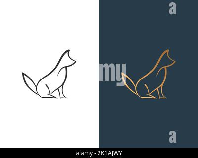 Vecteur de logo de dessin Fox lineal Illustration de Vecteur