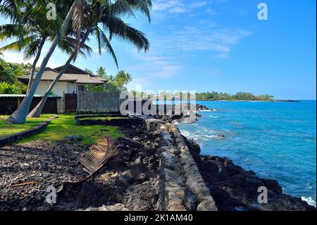 Impressions pittoresques du paysage magique et de la côte, Kealakekua Bay State Historical Park HI Banque D'Images