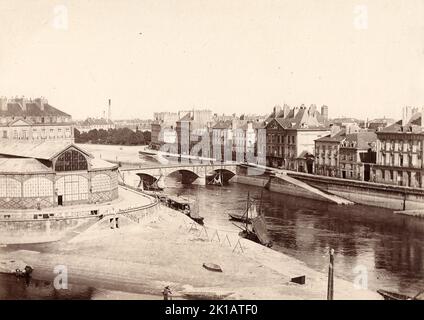 L'île Feydeau, la Poissonerie, le pont Maudit à Nantes, France Banque D'Images