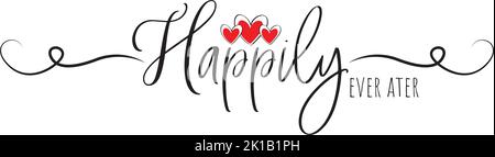 Heureusement toujours après, vecteur. Texte, lettrage. Décoration scandinave minimaliste, décoration murale, œuvres d'art, décalcomanies murales, citations d'amour Illustration de Vecteur