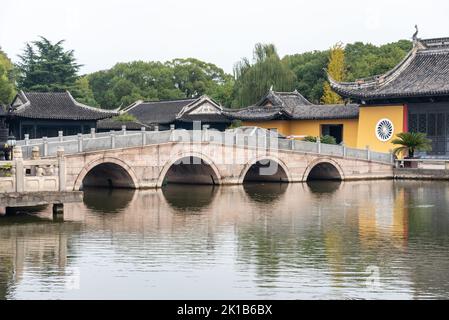 Le paysage du temple de Quanfu à Suzhou, en Chine Banque D'Images
