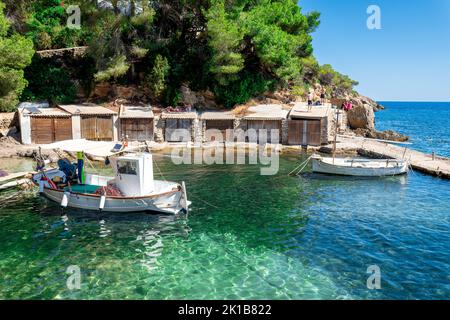 Vue sur l'Ibizan Cala Mastella Banque D'Images