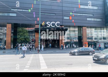 Sarajevo, Bosnia and Herzegovina - June 3, 2022: Entrance to SCC - Sarajevo City Center. Stock Photo