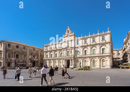 Catane, Italie. 12 septembre 2022. Le Palazzo dell'Università est un palais situé dans le centre de la ville. L'Université de Catane est parmi les 15 Banque D'Images