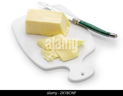 Tomme fraîche de l'Aubrac, ce fromage est Ingrédients pour Aligot, un plat traditionnel français. Banque D'Images