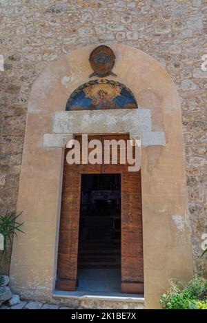 Entre les ruelles du village, l'église de Santa Maria degli Angeli à Civitella del Tronto est, selon certaines sources historiques, la Banque D'Images