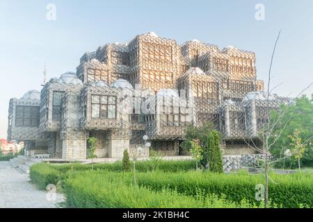 Pristina, Kosovo - June 5, 2022: The National Library of Kosovo. Highest library institution in Kosovo. Stock Photo