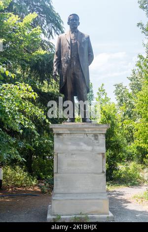 Tirana, Albania - June 4, 2022: Monument to Hasan Prishtina. Sculpture of 8th Prime Minister of Albania. Stock Photo