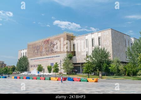 Tirana, Albania - June 4, 2022: The National History Museum (Albanian: Muzeu Historik Kombetar) is a historical museum. Stock Photo