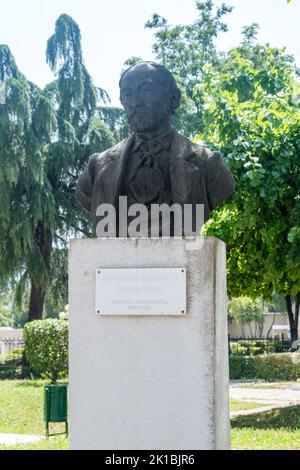 Tirana, Albania - June 4, 2022: Monument of Arbereshe folklorist, journalist, lawyer, playwright, poet, rilindas and writer, Girolamo de Rada. Stock Photo