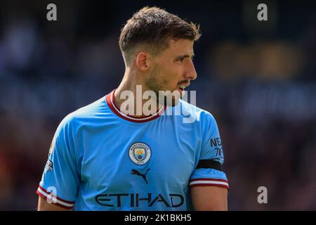 Wolverhampton, Royaume-Uni. 17th septembre 2022. Rúben Dias #3 de Manchester City pendant le match de Premier League Wolverhampton Wanderers vs Manchester City à Molineux, Wolverhampton, Royaume-Uni, 17th septembre 2022 (photo de Conor Molloy/News Images) crédit: News Images LTD/Alay Live News Banque D'Images