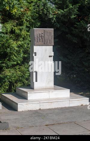 Pristina, Kosovo - June 5, 2022: War memorial dedicated to the victims of the Kosovo war. Stock Photo