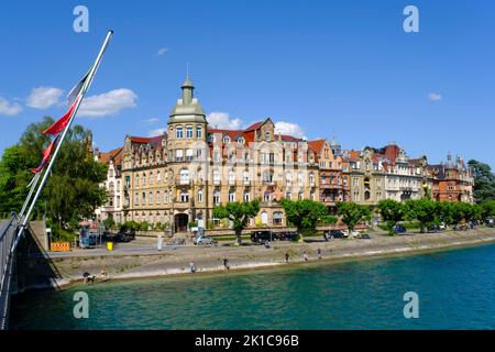 Bâtiment Art Nouveau sur la Seestrasse, Constance, Lac de Constance, Bade-Wurtemberg, Allemagne Banque D'Images